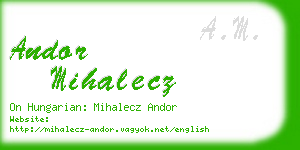 andor mihalecz business card